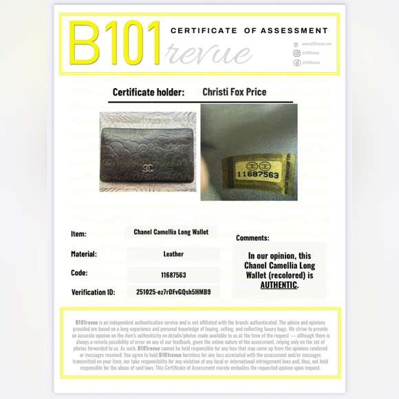 Authentic Chanel camellia, black leather wallet - Picture 13 of 13